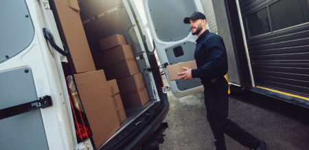 A Mercedes-Benz Canada delivery van. 